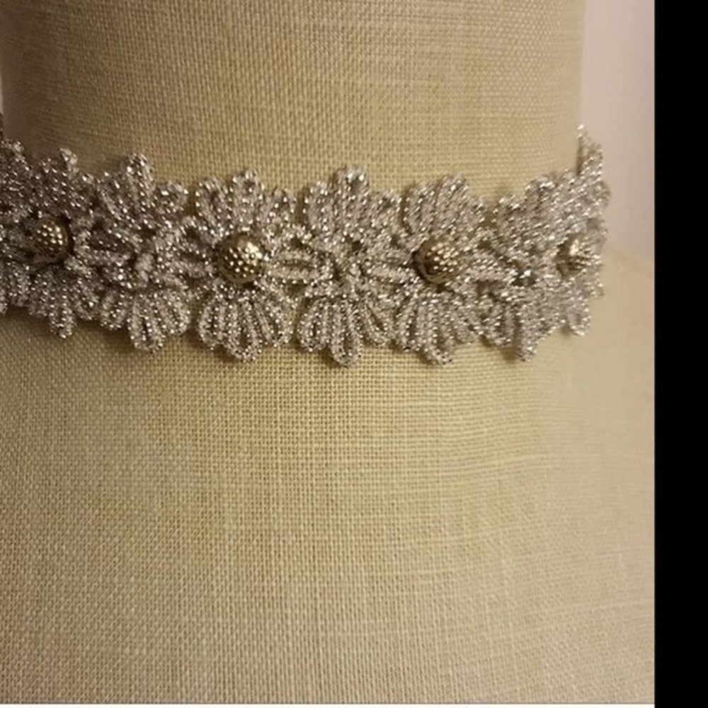 NEW Handmade Silver Color Lace Choker Necklace